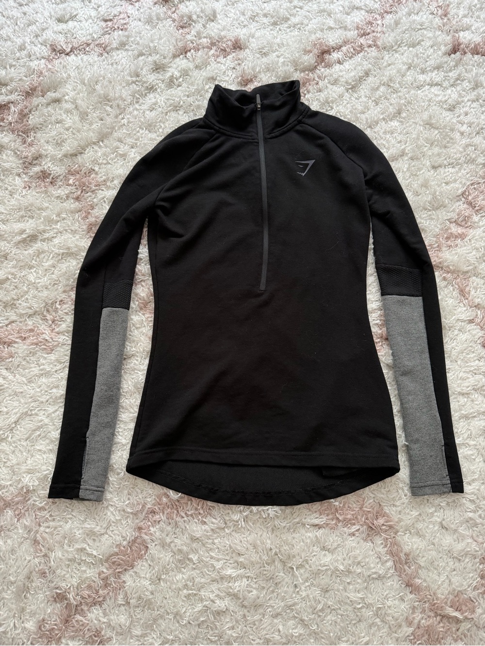 Gymshark Zip Pullover with Gray Sleeve Panels